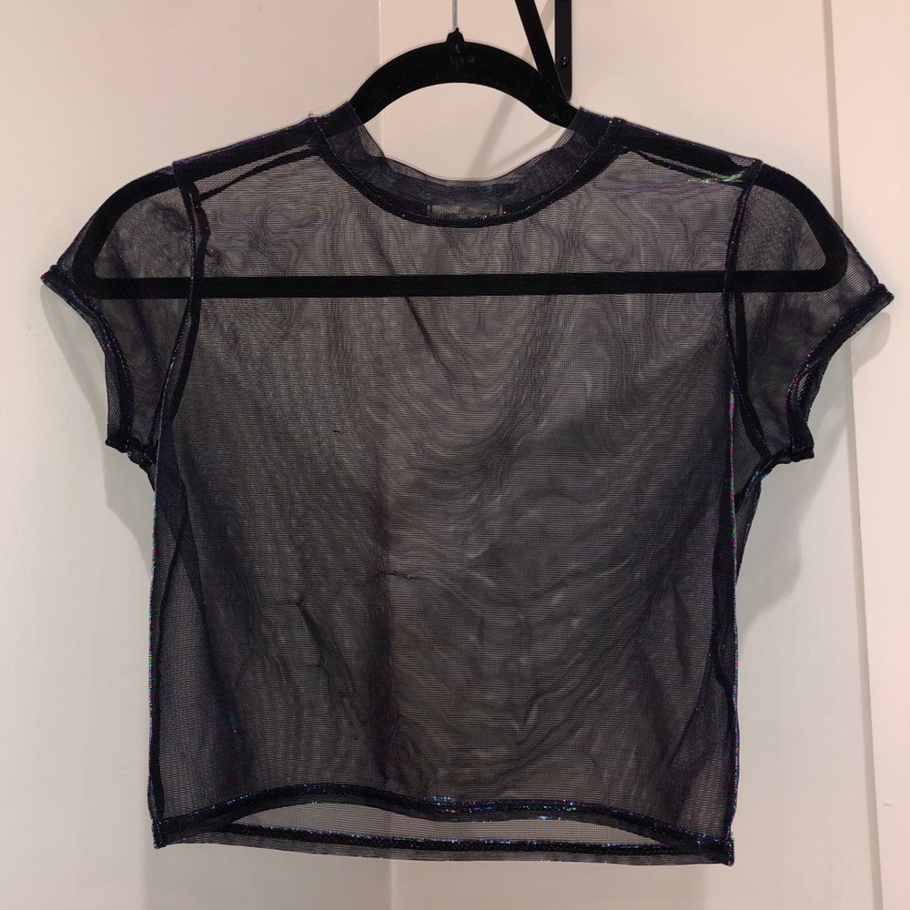Holographic cropped tee